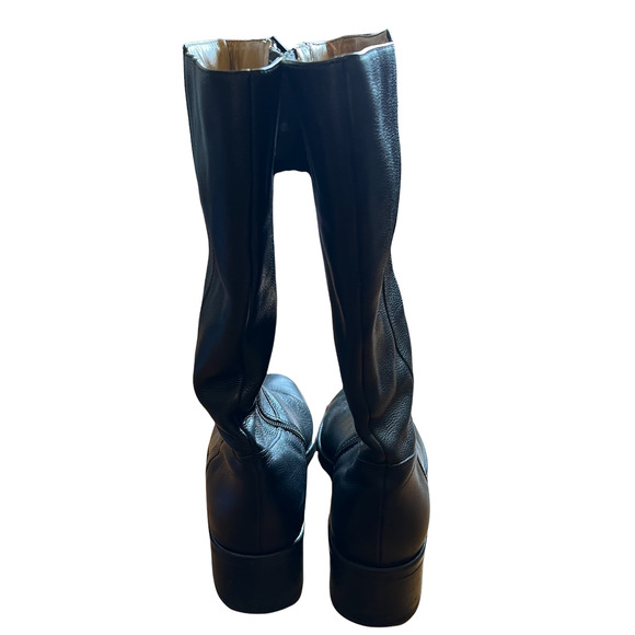 J BRAND Mid Calf Pebbled Leather Upper Casual Low Heel Zip Boots - Picture 2 of 7